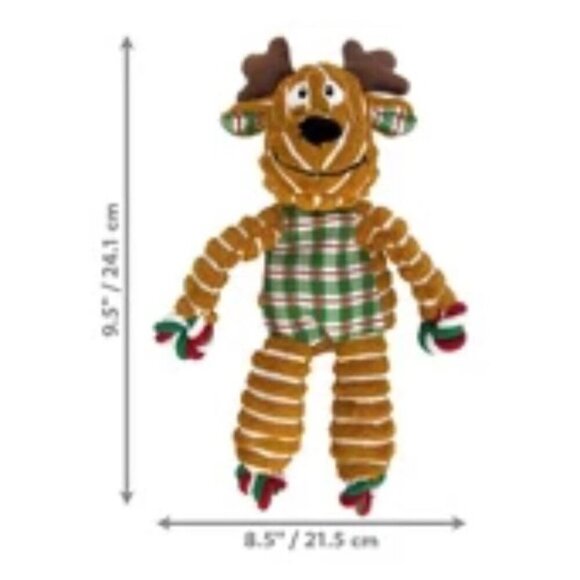 Kong Floppy Knots Holiday Reindeer Dog Toy Size Sm/Md Squeaker - Picture 2 of 6